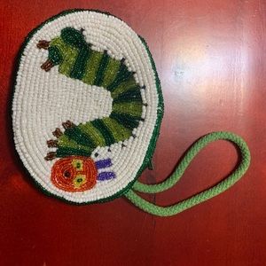 Eric Carle The Very Hungry Caterpillar beaded coin purse.